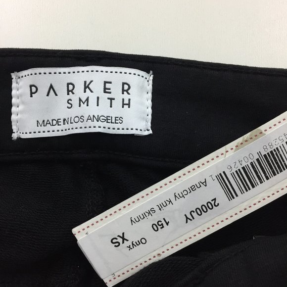 NWT PARKER SMITH Onyx Black Anarchy Knit Skinny Stretch Jeans Pants - Picture 3 of 10